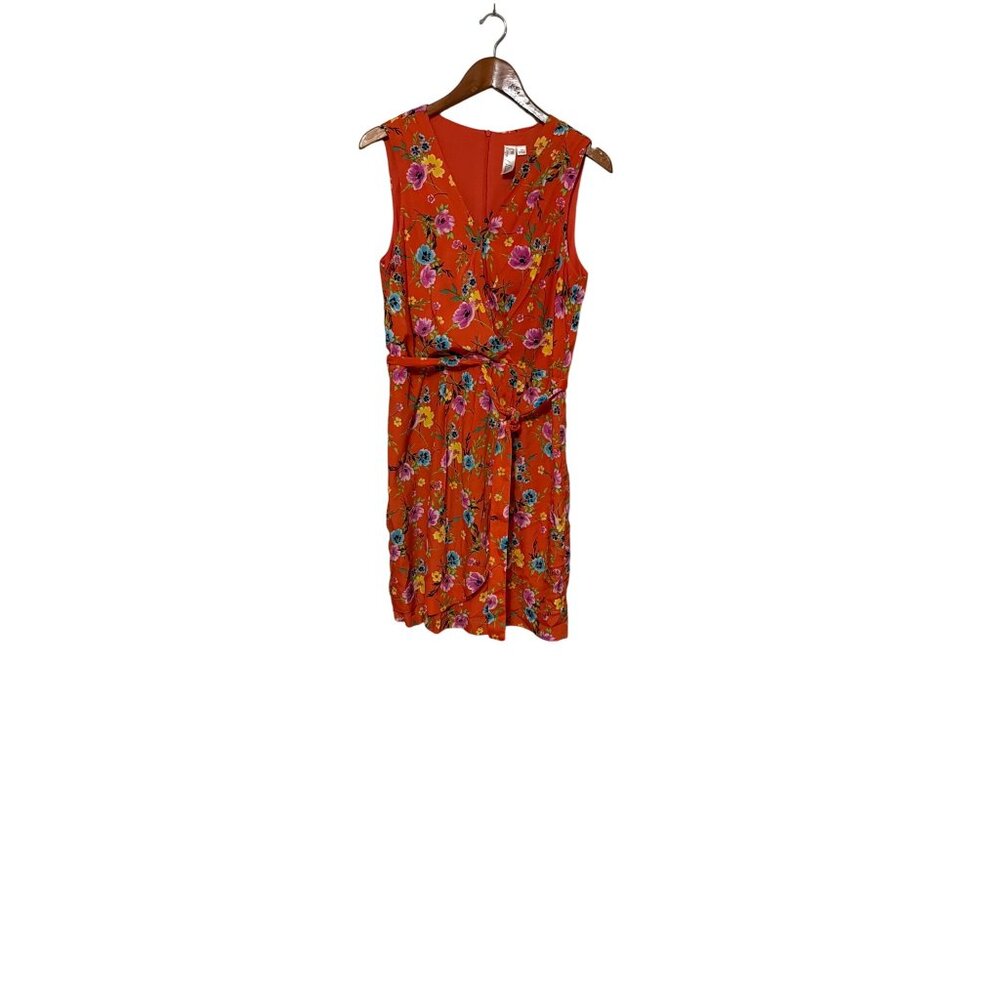 Floral Sleeveless Dress Size 14 Orange Multicolor Easter spring summer